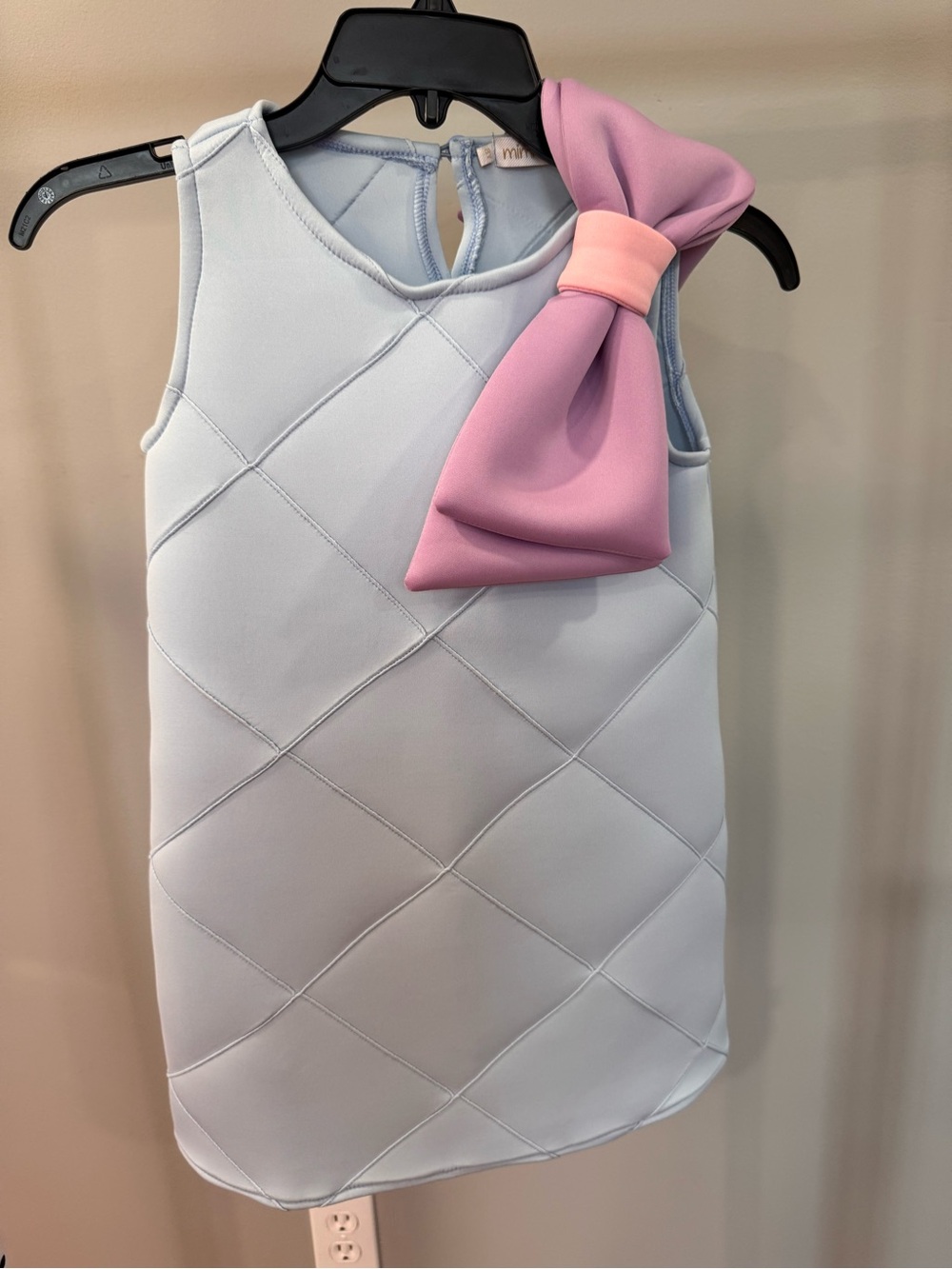 Mimi Tutu Girls  Size 7 Light Blue Quilted Girls Dress with bow